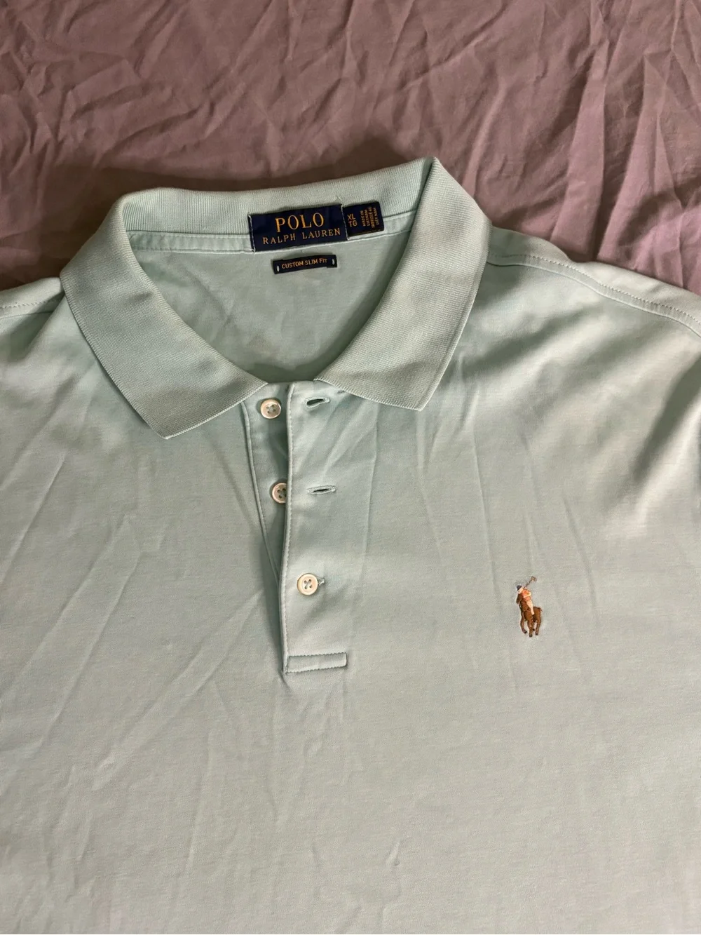 Polo by Ralph Lauren Men’s Mint Green Cotton Polo